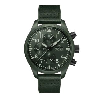 replica IWC Pilot quote.s Chronograph Top Gun Edition Woodland 44.5mm Mens Watch Green IW389106
