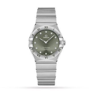 replica Omega Constellation Co Axial 28mm Ladies Watch Green O13110286060001