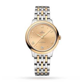 replica Omega De Ville Prestige Co Axial Master Chronometer 34mm Ladies Watch Champagne O43420342008001