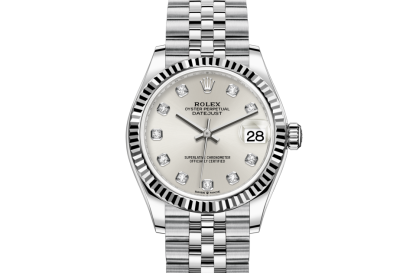 replica Rolex Datejust 31 Oyster 31 mm Oystersteel and white gold Silver dial M278274-0030