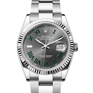 replica Rolex Datejust 36 Oyster 36 mm Oystersteel and white gold Slate dial M126234-0046