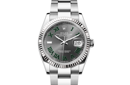 replica Rolex Datejust 36 Oyster 36 mm Oystersteel and white gold Slate dial M126234-0046