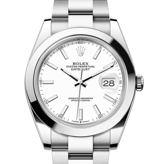 replica Rolex Datejust 41 Oyster 41 mm Oystersteel White dial M126300-0005