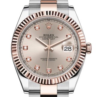 replica Rolex Datejust 41 Oyster 41 mm Oystersteel and Everose gold Sundust dial M126331-0007