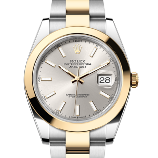replica Rolex Datejust 41 Oyster 41 mm Oystersteel and yellow gold Silver dial M126303-0001