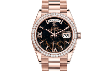 replica Rolex Day-Date 36 Oyster 36 mm Everose gold and diamonds Eisenkiesel dial M128345RBR-0044