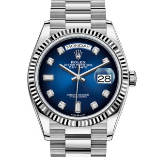 replica Rolex Day-Date 36 Oyster 36 mm white gold Blue ombre dial M128239-0023