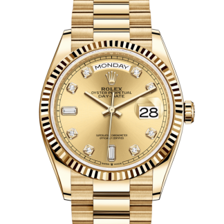 replica Rolex Day-Date 36 Oyster 36 mm yellow gold Champagne-colour dial M128238-0008