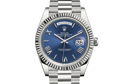replica Rolex Day-Date 40 Oyster 40 mm white gold Bright blue dial M228239-0007