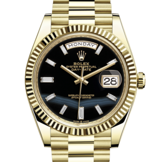replica Rolex Day-Date 40 Oyster 40 mm yellow gold Onyx dial M228238-0059