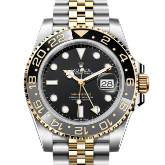 replica Rolex GMT-Master II Oyster 40 mm Oystersteel and yellow gold Black dial M126713GRNR-0001