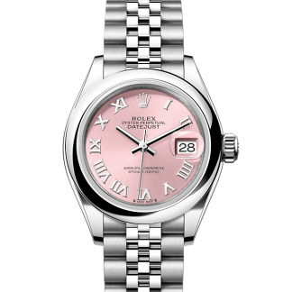 replica Rolex Lady-Datejust Oyster 28 mm Oystersteel Pink dial M279160-0013