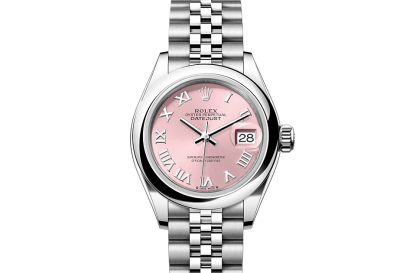 replica Rolex Lady-Datejust Oyster 28 mm Oystersteel Pink dial M279160-0013