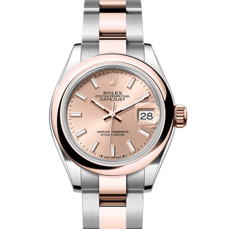 replica Rolex Lady-Datejust Oyster 28 mm Oystersteel and Everose gold Rosé-colour dial M279161-0024