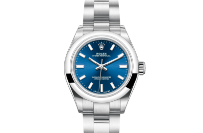 replica Rolex Oyster Perpetual 28 Oyster 28 mm Oystersteel Bright blue dial M276200-0003