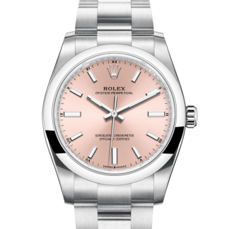 replica Rolex Oyster Perpetual 34 Oyster 34 mm Oystersteel Pink dial M124200-0004
