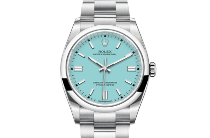 replica Rolex Oyster Perpetual 36 Oyster 36 mm Oystersteel Turquoise blue dial M126000-0006