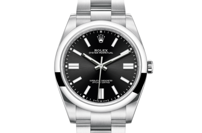 replica Rolex Oyster Perpetual 41 Oyster 41 mm Oystersteel Bright black dial M124300-0002