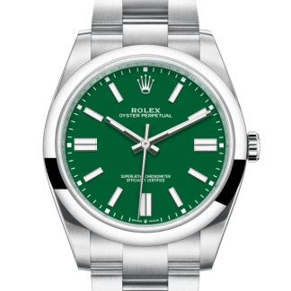 replica Rolex Oyster Perpetual 41 Oyster 41 mm Oystersteel Green dial M124300-0005