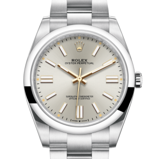 replica Rolex Oyster Perpetual 41 Oyster 41 mm Oystersteel Silver dial M124300-0001