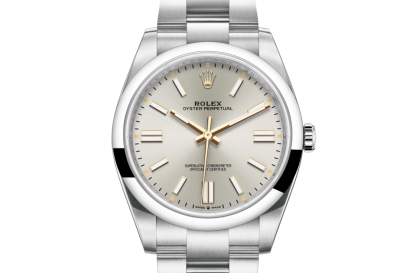 replica Rolex Oyster Perpetual 41 Oyster 41 mm Oystersteel Silver dial M124300-0001