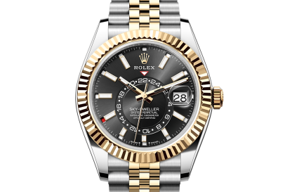 replica Rolex Sky-Dweller Oyster 42 mm Oystersteel and yellow gold Bright black dial M336933-0004