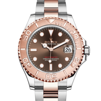 replica Rolex Yacht-Master 37 Oyster 37 mm Oystersteel and Everose gold Chocolate dial M268621-0003