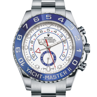 replica Rolex Yacht-Master II Oyster 44 mm Oystersteel White dial M116680-0002