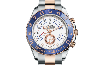 replica Rolex Yacht-Master II Oyster 44 mm Oystersteel and Everose gold White dial M116681-0002