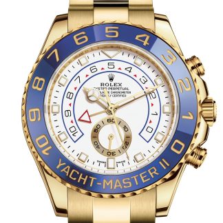 replica Rolex Yacht-Master II Oyster 44 mm yellow gold White dial M116688-0002