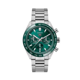 replica TAG Heuer Carrera Chronograph 44mm Mens Watch Green Stainless Steel CBN2A1N.BA0643
