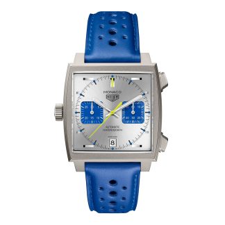 replica TAG Heuer Monaco Chronograph Racing Blue Limited Edition 39mm Mens Watch Silver CAW218C.FC6548