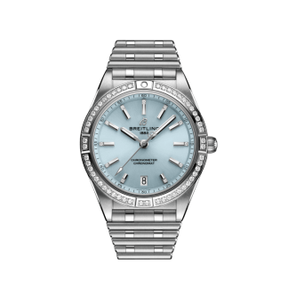 replica breitling Chronomat Automatic 36 Stainless steel & 18k white gold Ice blue G10380591C1G1