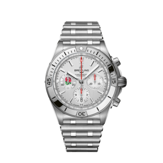 replica breitling Chronomat B01 42 Six Nations England Stainless steel White AB0134A71A1A1