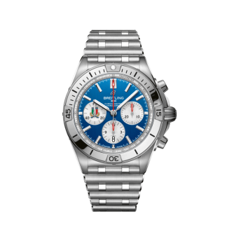 replica breitling Chronomat B01 42 Six Nations Italy Stainless steel Blue AB0134A41C1A1