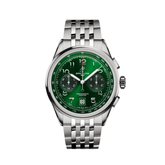 replica breitling Premier B01 Chronograph 42 Stainless steel Green AB0145371L1A1