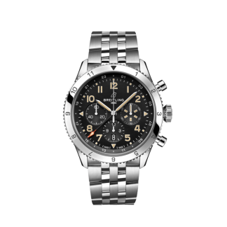 replica breitling Super AVI B04 Chronograph GMT 46 P-51 Mustang Stainless steel Black AB04453A1B1A1
