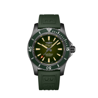 replica breitling Superocean Automatic 46 Black Steel DLC-coated stainless steel Green M173681A1L1S1