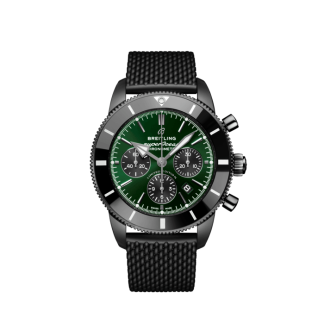 replica breitling Superocean Heritage B01 Chronograph 44 DLC-coated stainless steel Green MB01621A1L1S1