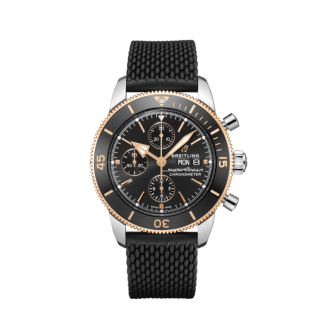 replica breitling Superocean Heritage Chronograph 44 Stainless steel & 18k red gold Black U13313121B1S1
