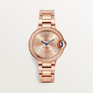replica cartier Ballon Bleu de Cartier watch 33 mm 18K rose gold diamonds CRWJBB0077