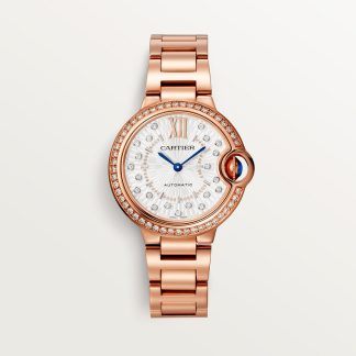 replica cartier Ballon Bleu de Cartier watch 33 mm rose gold diamonds CRWJBB0082