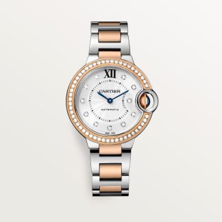 replica cartier Ballon Bleu de Cartier watch 33 mm rose gold steel diamonds CRW3BB0023