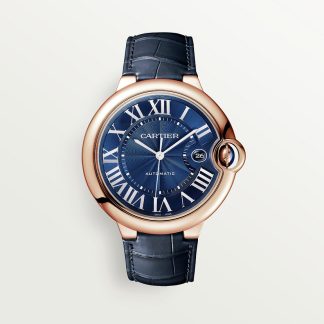 replica cartier Ballon Bleu de Cartier watch 42mm rose gold leather CRWGBB0036