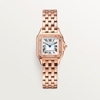 replica cartier Panthère de Cartier watch Small model quartz movement rose gold diamonds CRWJPN0049