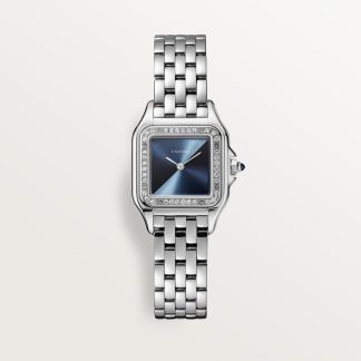 replica cartier Panthère de Cartier watch Small model quartz movement steel diamonds CRW4PN0013