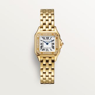 replica cartier Panthère de Cartier watch Small model quartz movement yellow gold diamonds CRWJPN0048