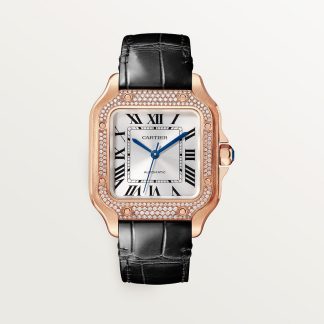 replica cartier Santos de Cartier watch Medium model rose gold diamonds CRWJSA0012